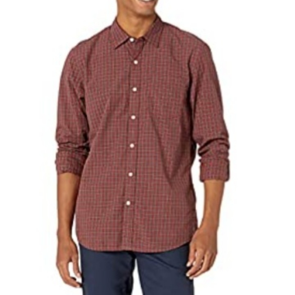 Goodthreads Men's Standard-Fit Long Sleeve Plaid Poplin